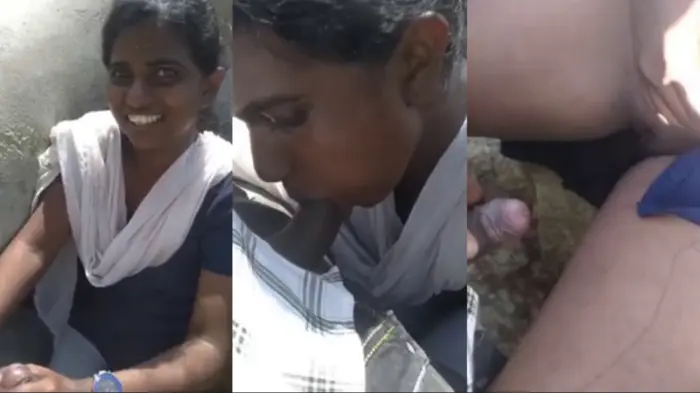 Tamil Young Dusky Girl Blowjob & Fucking Outside MMS Video